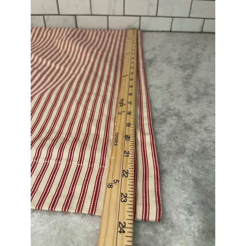 Pottery Barn Pillow Shams Standard Red Ticking Stripe Cotton Farmhouse 2pc